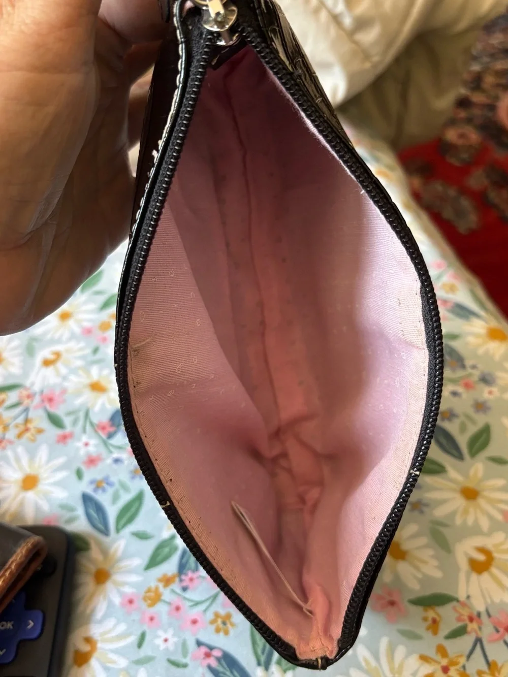 Liz Claiborne pebbled leather wristlet